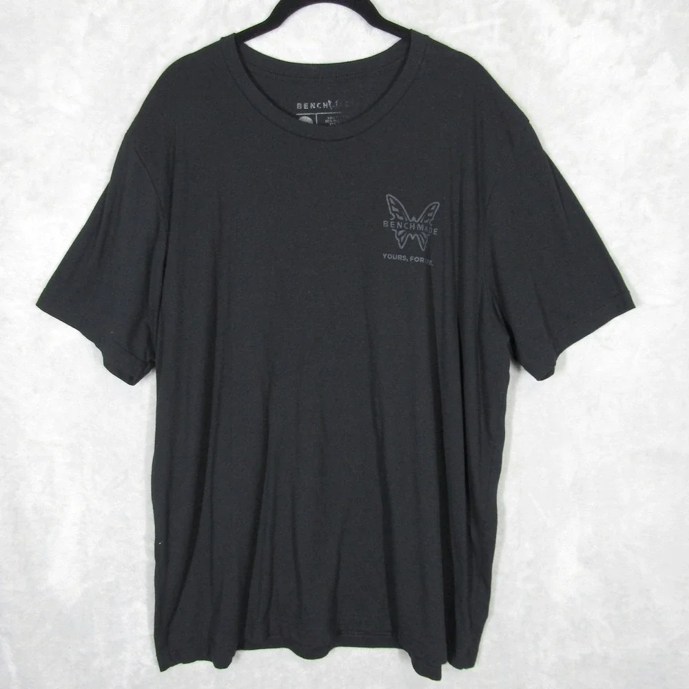 Benchmade Knife Co Black Butterfly Logo Graphic T-Shirt Mens 2XL Yours For Life